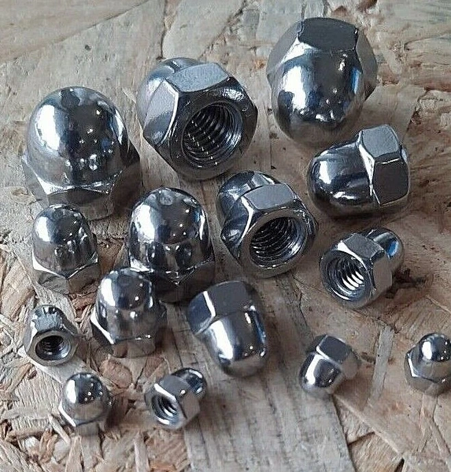 DADI CIECHI IN ACCIAIO INOX A CALOTTA SFERICA MISURE DA M3 A M20 DIN1587 UNI5721 - Immagine 4 di 4