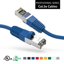 20Ft CAT5E Shielded FTP Ethernet Network Booted Cable Blue