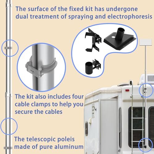 Starlink Gen 3 RV Ladder Pole Mount Kit - 11ft Teleskopstange mit Adapter - Bild 5 von 8