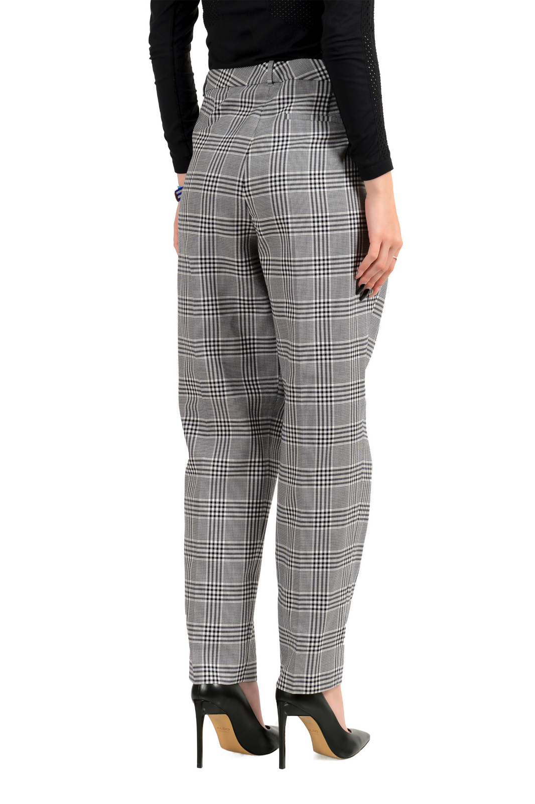 Hugo Boss Women's "Tiluna11" MultiColor Checkered Straight Leg Pants eBay