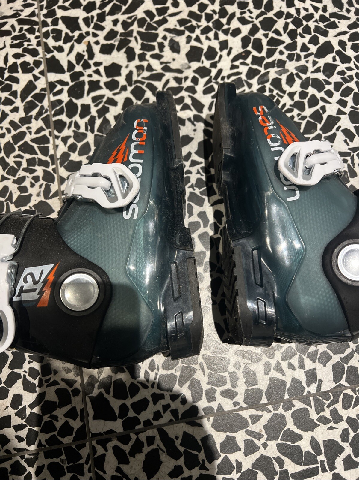 Scarponi da sci Salomon T2 downhill sci alpino verde misura 18 235 mm bambini