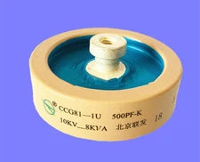 CCG81-1U 500PF-K 10KV-8KVA High Frequency High Voltage Ceramic Capacitor 60MM