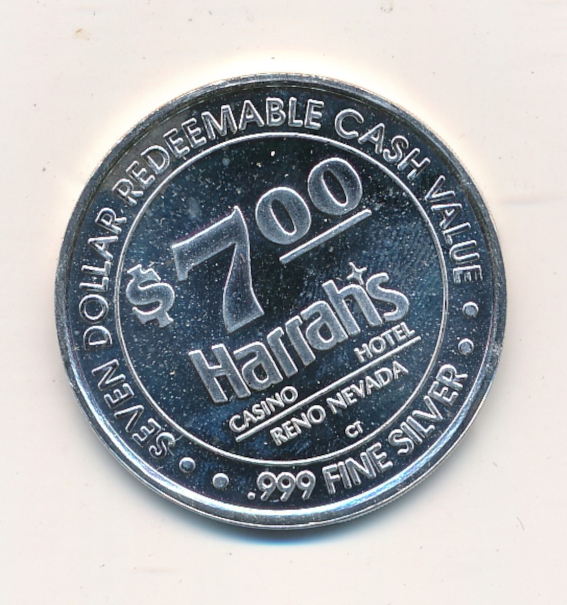 Harrah's Casino, 7 Dollar Coins, Silver Round, Reno Nevada