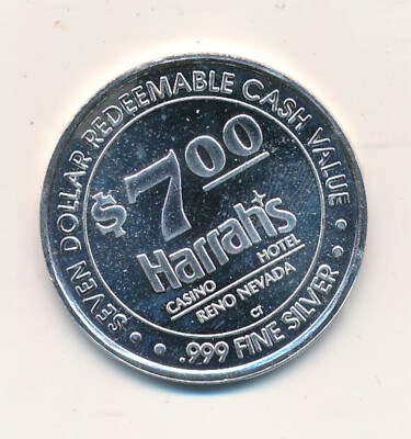 Harrah's Casino, 7 Dollar Coins, Silver Round, Reno Nevada