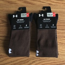 2 Pairs Under Armour UA Team Over-the-Calf Socks Youth 13.5K-4.5 Cleveland Brown