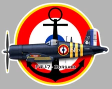 BLASON AERONAVALE FLOTTILLE F4U 7 CORSAIR COCARDE MARINE MARITIME STICKER AV034