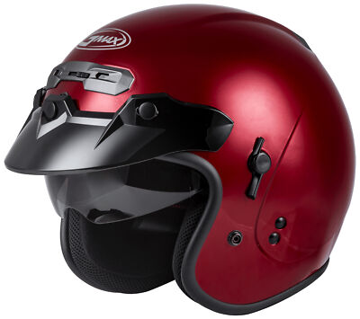 GMAX GM-32S Solid Open Face Motorcycle Helmet Candy Red