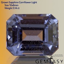 Cut stone - Sapphire Light Blue Czochralski (Pulled) lab grown, facet 5.14ct