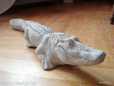 Stucco Gartenfigur Krokodil aus Beton 64 cm  Deko Alligator 150-1200B