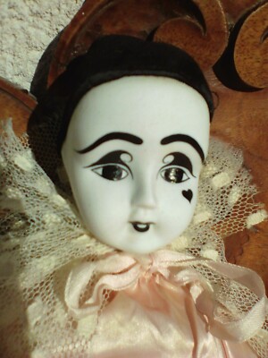 Poupée Pierrot Vintage En Plastique - 42 Cm, Objet De Décoration Rétro Ou Collection