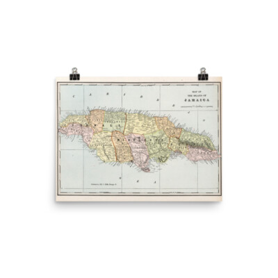 1901年 e F Cram 「JAMAICA」アンティーク 地図 Old Jamaica Map (1901) Vintage Jamaican Atlas Poster | eBay