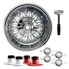 13x7 Reverse 72 Spoke Cross Lace Lowrider Wire Wheels Zenith Cut Caps Set Of 4