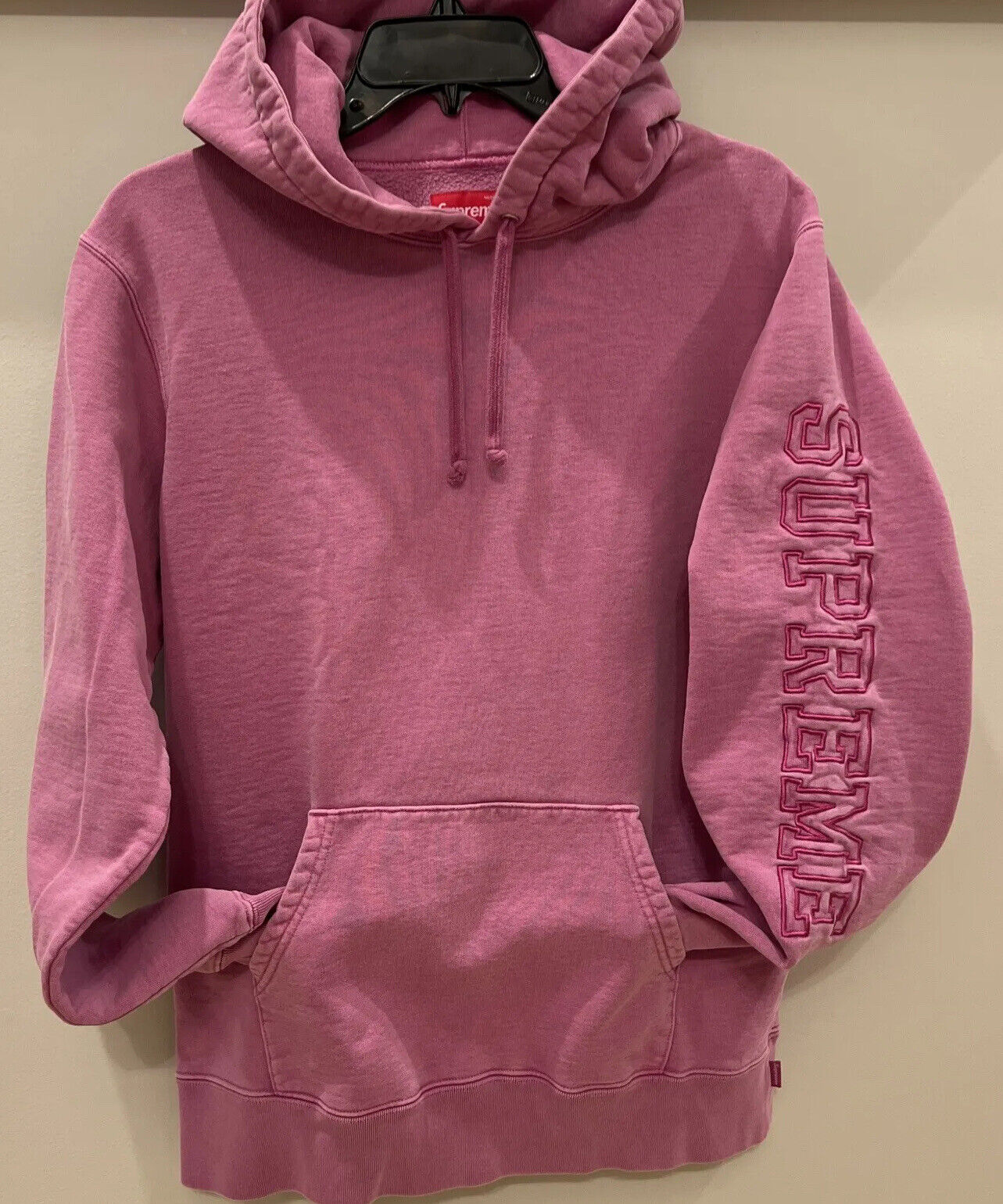 SUPREME OVERDYED HOODED SWEATSHIRT hoodie -- Magenta SS19