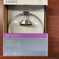 NEW Moen Towel Ring Chrome Wall Mount Modern Round Bathroom Holder DN0786CH B206