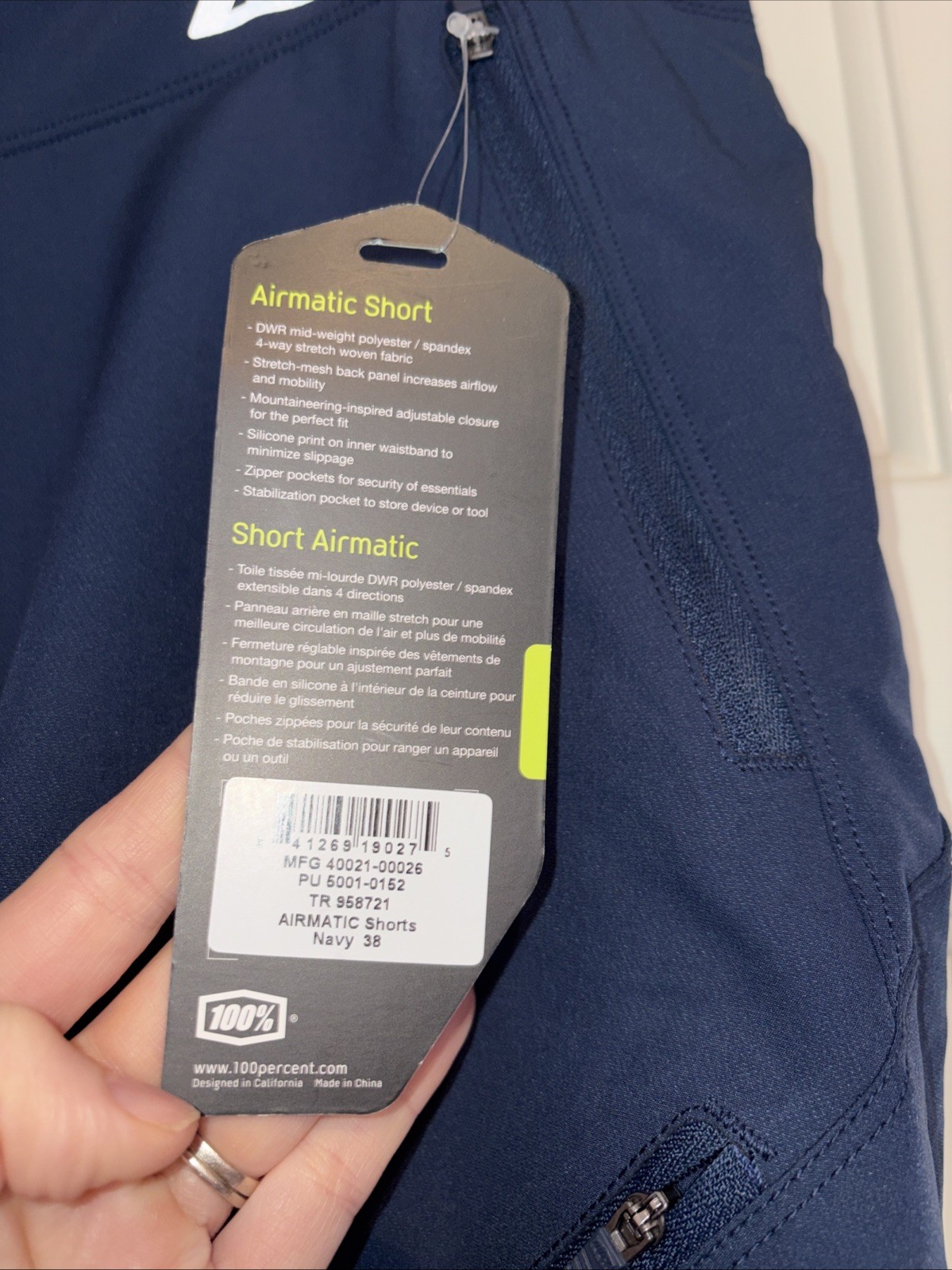 Pantaloncini Mountain Bike Uomo 100% Airmatic - Taglia 36 - Blu Navy - MTB BMX Ciclismo foto 3