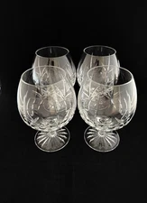 Set of 4 Royal Gallery Crystal  Brandy / Cognac Snifter Glasses - Pre-Owned