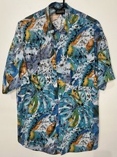 Vintage Triumph Of California Large Blue Button Up Short Sleeve Shirt