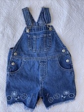 Vintage 90 s Baby Gap Toddler 24-30 Months 2T Cotton Denim Embroidered Overalls