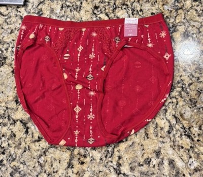 Adult Womens -  2 Ambrielle Christmas Ornament Hi-Leg Briefs Panties Size Small