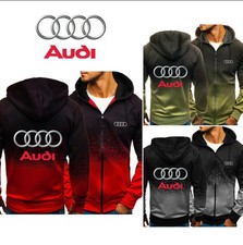 Audi Herren Oversized Gradient Sportswear Casual Hoodie Hooded Zipper Sweatshirt