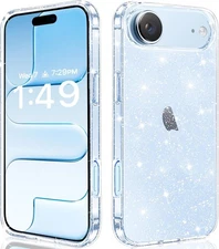 Clear Glitter Case for iPhone Air, Slim Transparent Cover, Anti-Fingerprint Slim