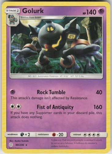 Golurk 90/236 Rare Cosmic Eclipse Near Mint