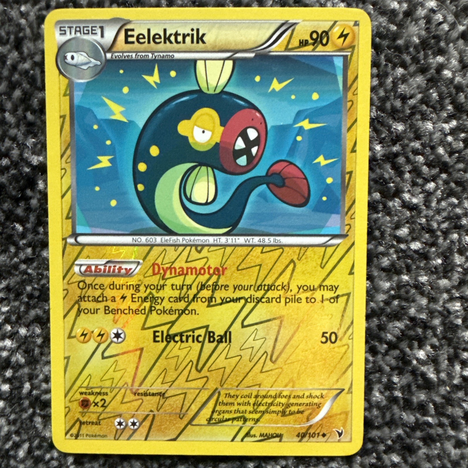 Pokemon TCG Eelektrik Reverse Holo 40/101 Noble Victories NM