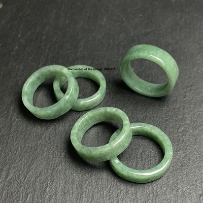 Natürlicher Jadeit Klasse A Grüner Jade Ring Edelstein Ring Schmuck 5-10