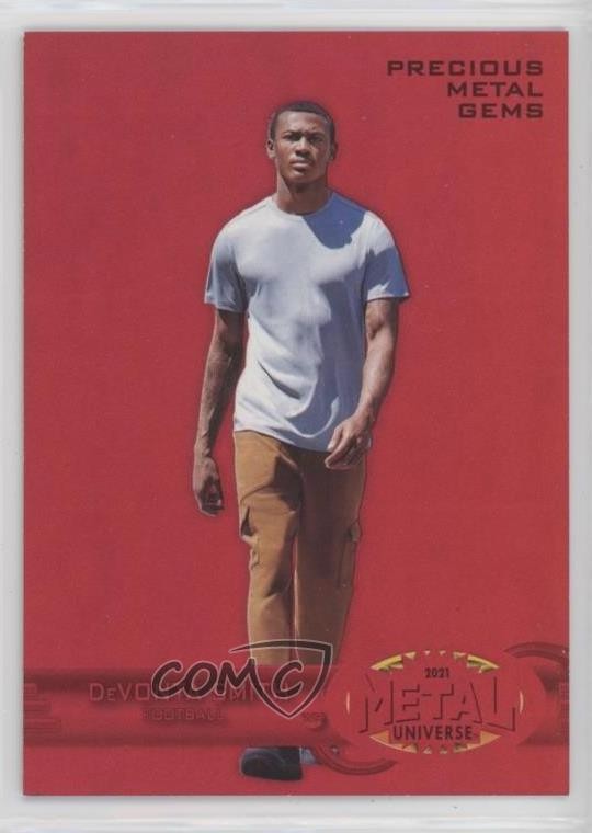 2021 Skybox Metal Universe Champions PMG Red 96/100 DeVonta Smith Rookie RC 5x5