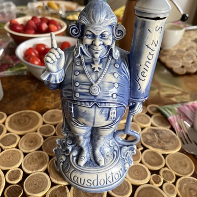 Schäfer Vater Rudolstadt Thüringen Flasche 22 cm Blau Porzellanfigur Hausdoktor