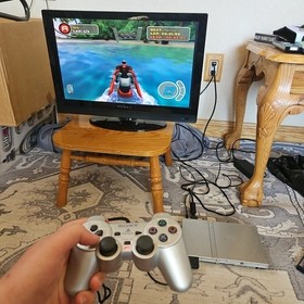 Sony PlayStation 2 PS2 Slim Silver SCPH-79001 Console Tested READ DESCRIPTION