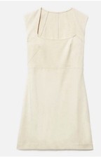 Everlane The 90s Mini Dress Square Neck Stretch Sleeveless Slim Fit Beige M
