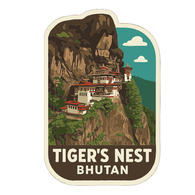 Bhutan Tiger s Nest Monastery Bhutan Sticker Decal Vinyl Symbolic Landmark