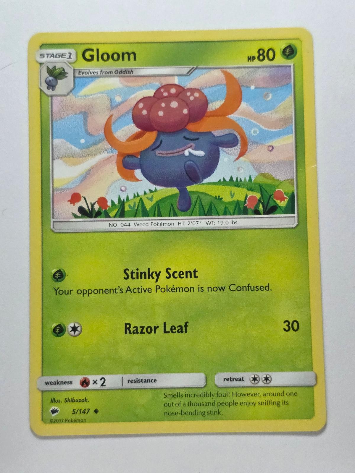 GLOOM 5/147 UNCOMMON BURNING SHADOWS LP POKEMON
