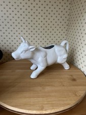  Cow shaped milk jug, White Ceramic Creamer Pitcher with Handle, quirky style