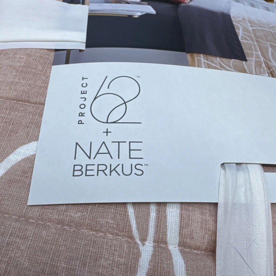 Nate Berkus Project 62 水彩被子 全/大号 100% 棉 全新 Dusty Rose — 第 3/4 张图片