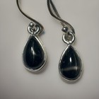 Vintage Mexican Silver Cat's Eye Dangle Earrings - 925 — photo 1