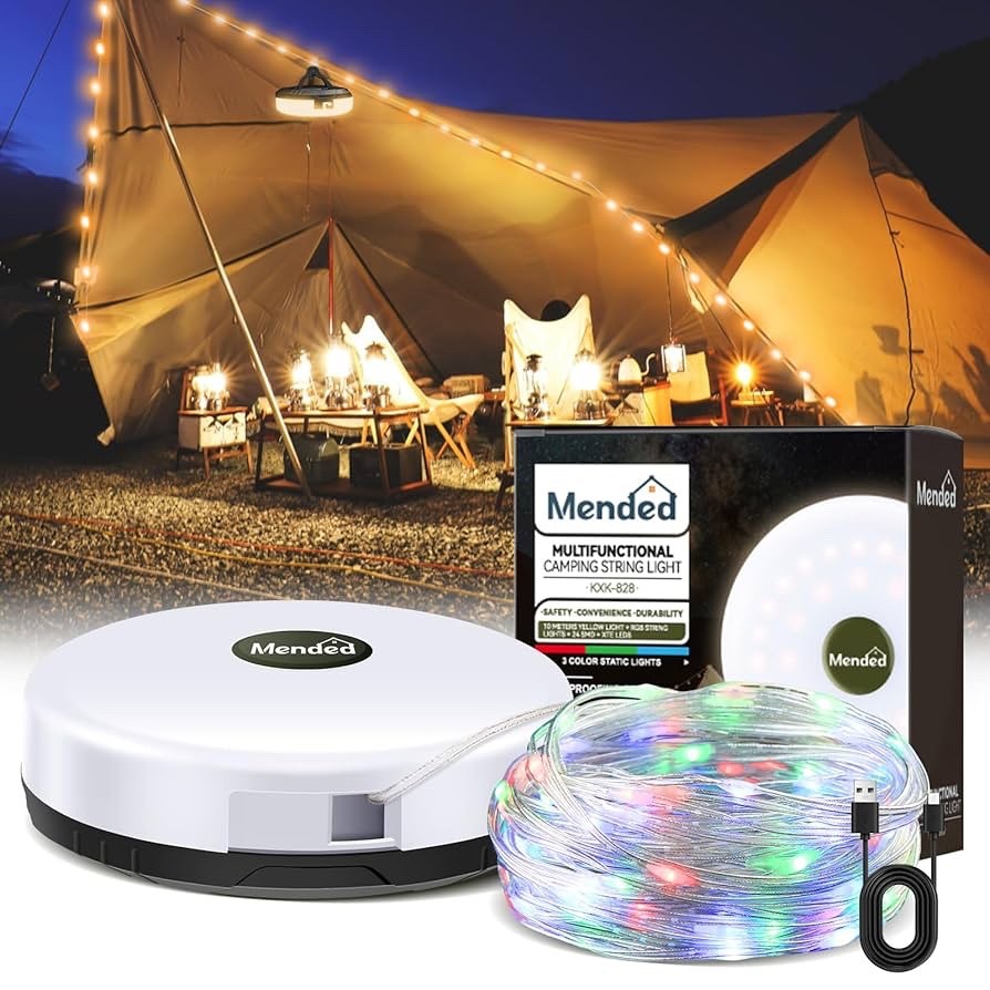 Camping Lights String: Outdoor Waterproof Portable String Light with 8 Modes