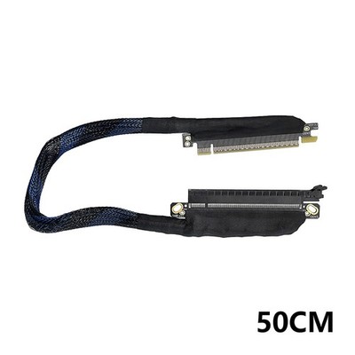 PCIE 5.0 X16 Graphics Card Extension Cable Silver Plated Adapter Extension Cable
