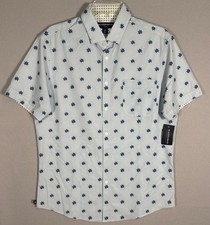 NWT Mizzen  Main Leeward Performance Shirt Mens M White Floral AOP Button Up