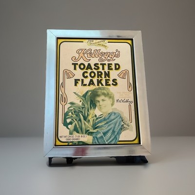 Kellogg's Toasted Corn Flakes Cereal Box Store Display Sign Vintage Advertising