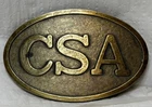 Antique Style Military Civil War Confederate CSA Belt Buckle Oval Brass Bronze