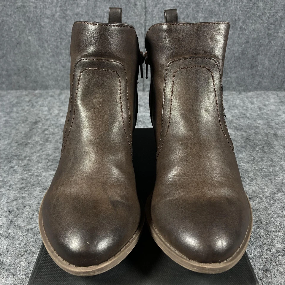 Guess Booties Women's Size 9 M Brown Ankle Side Zip Block Heel Western Shoes - Image 4 of 4