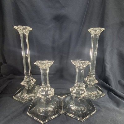 Vintage Val St Lambert Candlestick Elysee11 Heavy Crystal Set of 4