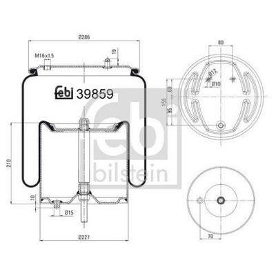 Federbalg Luftfederung Febi Bilstein 39859 für Scania Hinterachse