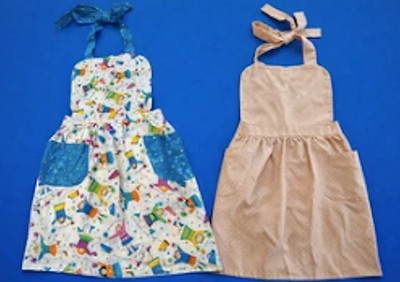 NEW Children's HANDMADE Bib Apron Pockets Multi Color Print 100% Cotton