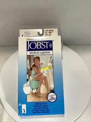 JOBST Moderate Compression Knee High Socks 15-20 mmHg Silky Beige SZ M Open Pkg