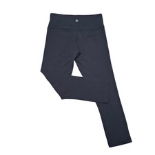 Lululemon Leggings Black Cropped 21" Waistband Pocket Women Gym Yoga Mid Rise