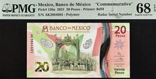 Radar Serial Number Mexico 20 Pesos Bicentenary of Independence Pmg68