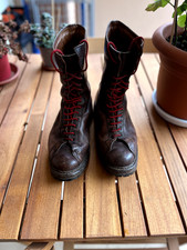 Anfibi Alpini Militari Italiani VIBRAM Aosta 1969 in Vera Pelle - Taglia 44